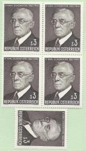 Austria #787, MNH, Blk/4 + 1