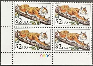 US #2482 MNH PB4 $2 Bobcat 1990 [PB365]