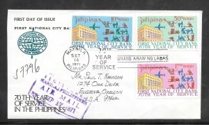 Just Fun Cover PHILIPPINES #1107-09 FDC on Registered Cover (my3540)