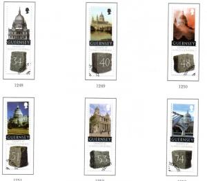 Guernsey Sc 1004-9 2008 Granite St Paul's  stamp set used