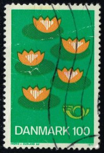 Denmark #597 Five Water Lillies; Used