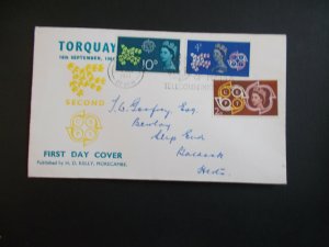 1961 CEPT on Private Illustrared First Day Cover with Torquay & Slogan Postmark