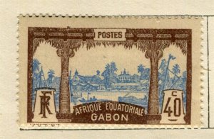 FRENCH COLONIES GABON; 1910 early local pictorial issue fine Mint 40c. value