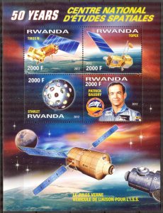 Rwanda 2012 Space National Center for Space Studies 50th Anniv. (II) Sheet MNH