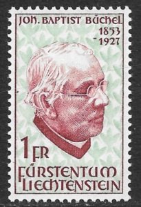 LIECHTENSTEIN 1967 JOHANN BAPTIST BUCHEL Issue Sc 429 MNH