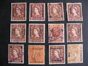 GREAT BRITAIN 12 different commercial overprints, check them out!