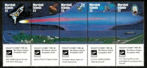 Marshall Islands 1985 - Halley's Comet Space - Strip of 5 - Scott 90a - MNH