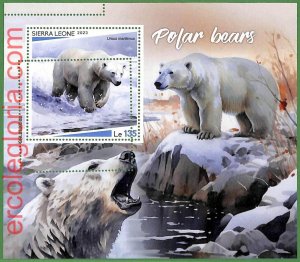 B1796 - SIERRA LEONE - ERROR MISPERF Stamp Sheet - 2023 - Polar Bears-