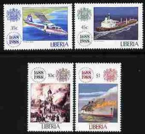 LIBERIA - 1988 - Lloyds of London - Perf 4v Set - Mint Never Hinged