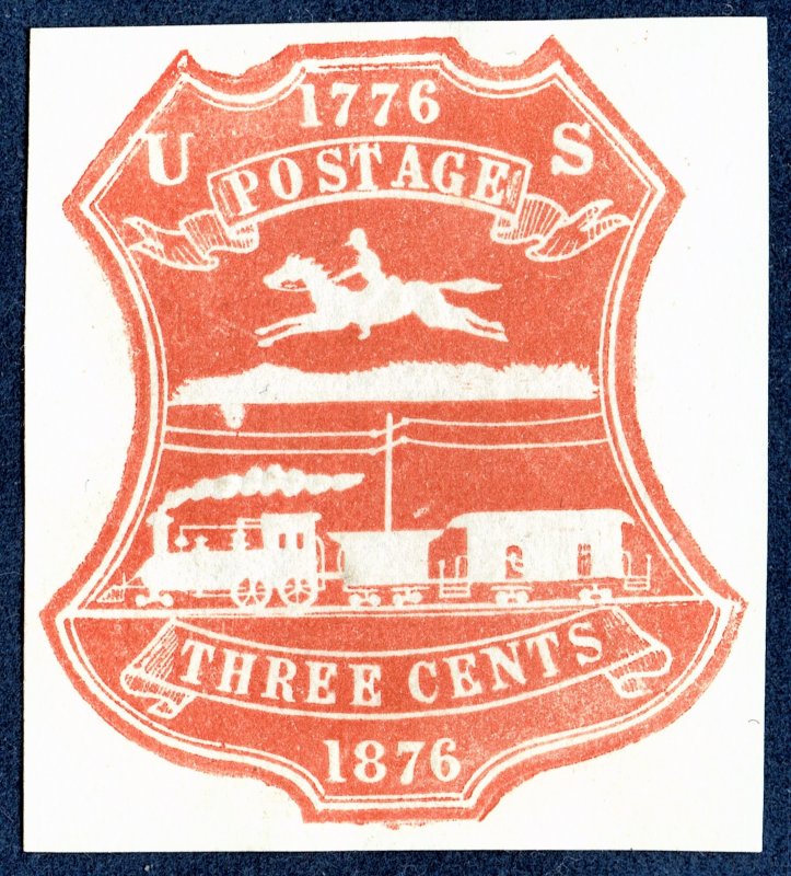 [0940] 1876 Scott#U218 3¢ red Envelope Cut Square mint cv : $52