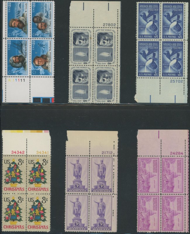 USA - 37 different mint plate # blocks - mostly never hinged
