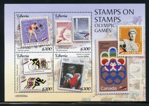 LIBERIA 2023 STAMPS ON STAMPS OLYMPICS SHEET MINT NEVER HINGED