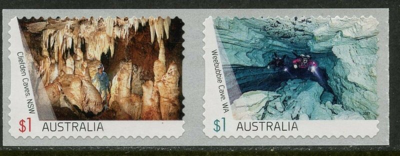 AUSTRALIA Sc#4622-4623 2017 Australian Caves Self Adhesive Coil Pair OG Mint NH