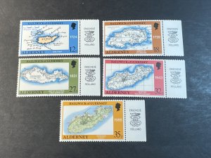 ALDERNEY # 37-41-MINT/NEVER HINGED----COMPLETE SET WITH TABS----1989