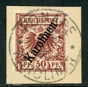 Germany 1900 Caroline Islands 50pf Brown 56° Michel 6 II (Sc #6) EARLY CDS F115