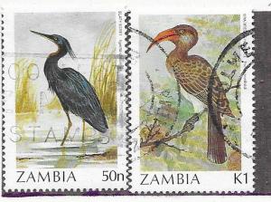 Zambia #380-381  Birds   (U)  CV$3.25