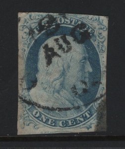 9 VF used neat cancel , small faults ,  nice color cv $ 100 ! see pic !