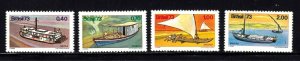 Brazil stamps #1322 - 1325, MNHOG,  complete topical set, Boats,  CV $17.50