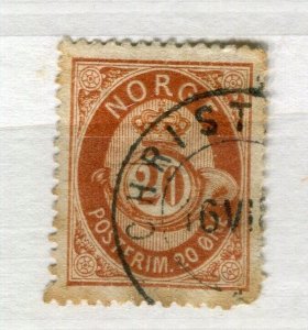 NORWAY; 1877 early classic 'ore' issue fine used 20ore. value