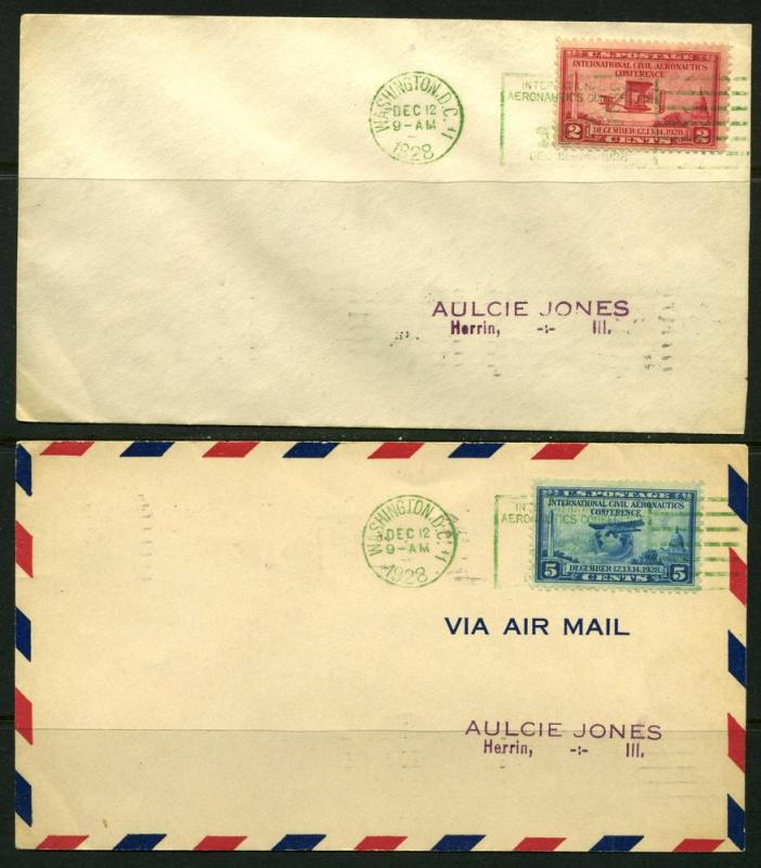 US #649-650 Aeronautics Conference Official FDC 