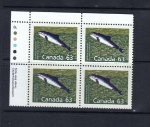 CANADA - 1990 HARBOUR PORPOISE - PERF 13.1 - ULPB - SCOTT 1176a - MNH