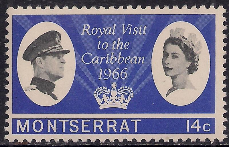 Montserrat 1966 QE2  12 ct Royal Visit  Umm SG 183 ( E49 )