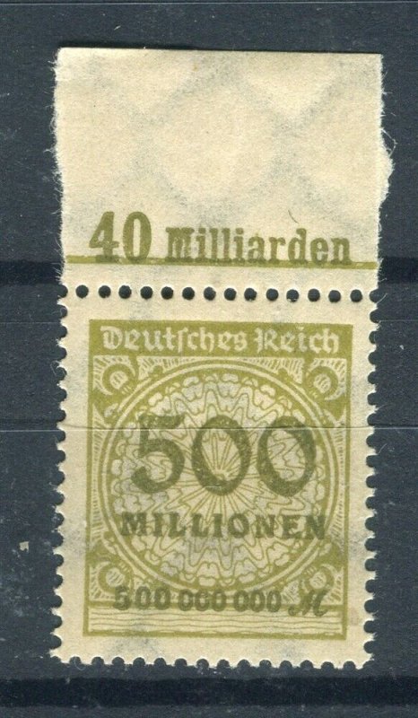 GERMANY; 1923 Aug-Oct Inflation Surcharged MINT MNH 500M. fine SHEET MARGINAL