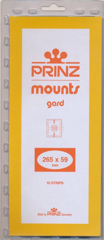 Prinz Scott Stamp Mount 59/265 mm - BLACK (Pack of 10) (59x265 59mm)  STRIP #951 