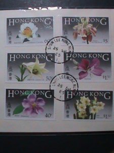 ​HONG KONG -1985-SC#451-6 BEAUTIFUL LOVELY FLOWERS FDC VERY FINE
