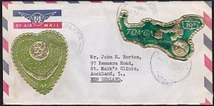 TONGA 1972 commercial cover to NZ - nice 'shapes' franking.................B2550