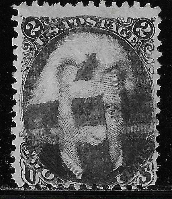 Scott # 73  Lot E385  2c Andrew Jackson  black Fancy Cancel  Used