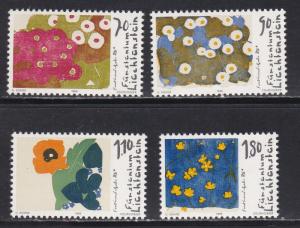 Liechtenstein # 1083-1086, Flower Paintings, NH, 1/2 Cat.