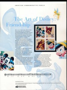 USPS 2004 COMMEMORATIVE PANEL #3865-68 37c DISNEY FRIENDSHIP