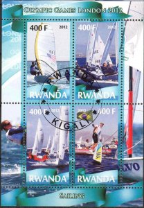 {g062} Rwanda 2012 Olympics Sailing sheet Used / CTO Cinderella