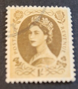 GB - S#306 - U-VF - 1d - 1953 - Queen elizabeth II