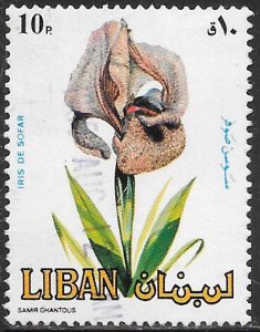 Lebanon 482 Used - Flowers - Iris of Sofar