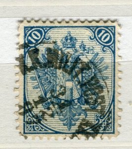 BOSNIA; 1880s classic Eagle Arms issue used 10k. value fine POSTMARK