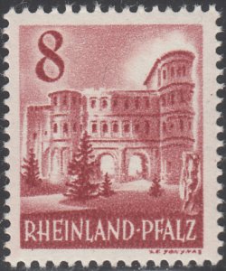 Germany French Zone Rhine Palatinate 1948-49 MNH Sc #6N33A 8(pf) Porta Nigra