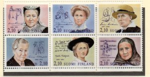 Finland Sc 895a 1992 Women stamp booklet pane mint NH