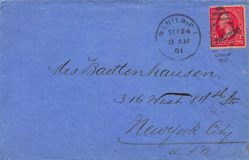 Philippines, Scott #214 used on 1900 Cover with 4 Page Letter, Manila to N.Y.C.