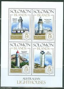 SOLOMON ISLANDS  2013  AUSTRALIAN  LIGHTHOUSES SHEET  MINT NH