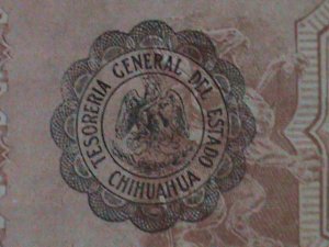 ​MEXICO-1915-CHIHUAHUA-MILITARY NOTE-$20 SLIGHLY CIR-.VF-110 YEARS OLD-LAST ONE