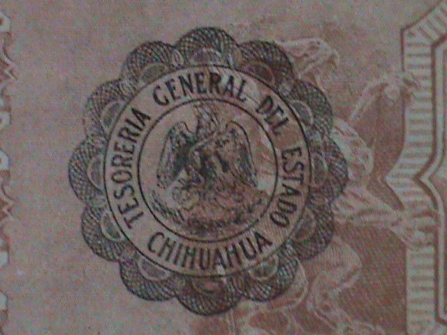 ​MEXICO-1915-CHIHUAHUA-MILITARY NOTE-$20 SLIGHLY CIR-.VF-110 YEARS OLD-LAST ONE