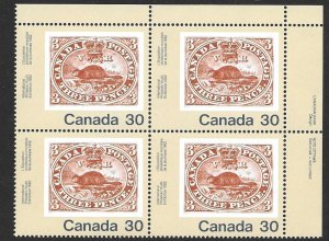 Canada 909   1982  Inscr block  VF NH