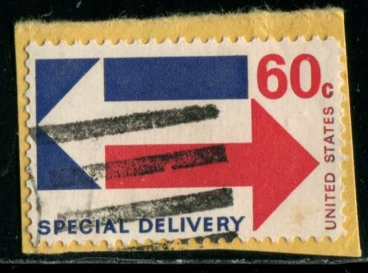 E23 US 60c Special Delivery, used on paper