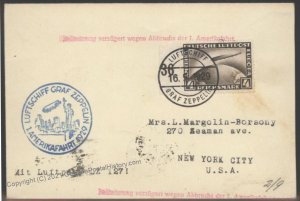 Germany Graf Zeppelin 1929 Amerikafahrt LZ127 Flown Si26B Bordpost Cover 103333