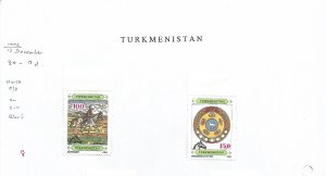 TURKMENISTAN - 1992 - Horse, Black o/p - Perf 2v Set - M L H