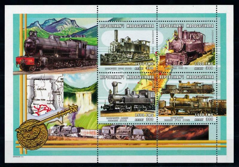 [100700] Madagascar 2000 Railway Train Eisenbahn Sheet MNH