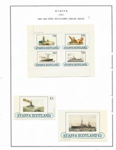 SCOTLAND - STAFFA - 1982 - Ships #3, Battle - Perf 4v, Souv, D/L Sheets-MLH