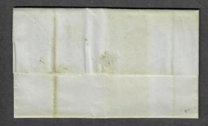 Manchester NH March 30 1846 Contents Paid V Circle Stampless Cover